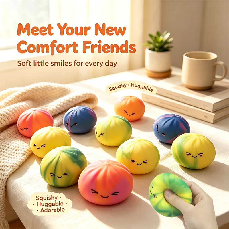 Party Games For Adults And Kids - Mainan Squishy Bentuk Pangsit Warna Pelangi