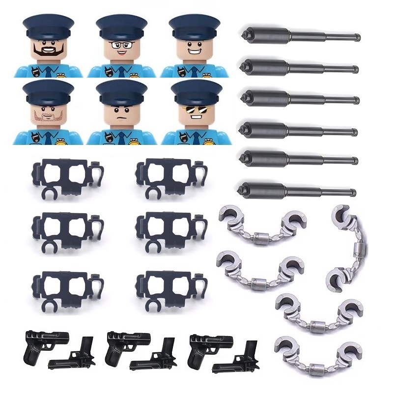 Lego Set Creator - 6 PCS/SET Borgol Polisi Kota AS,